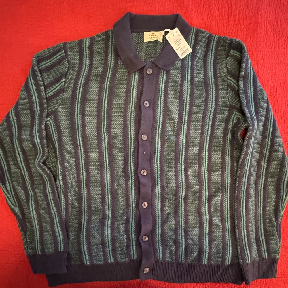 Marine layer, Arthur sweater button down, men’s, L